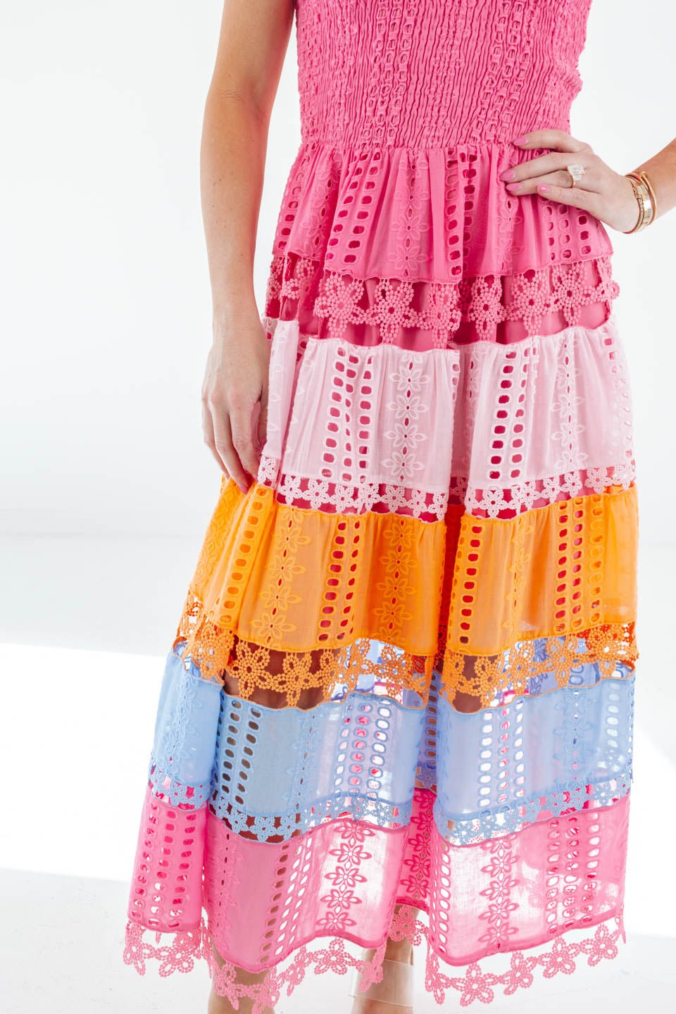 Sherbet Shade Midi Dress - Pink - Image 3